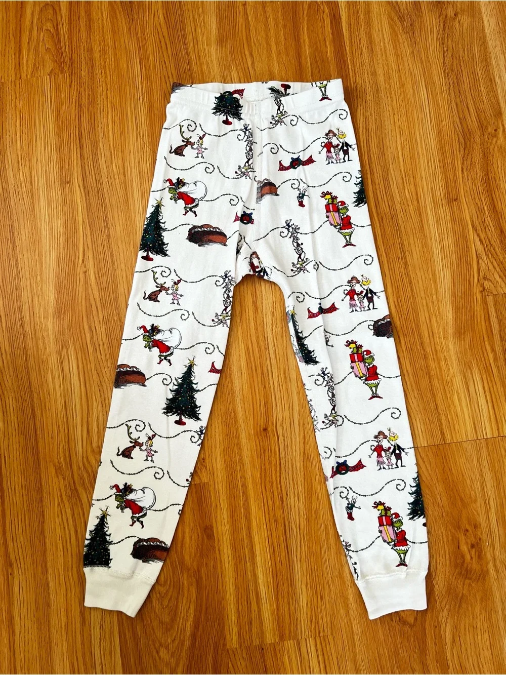Kids Holiday/Christmas The Grinch Cotton Pajama Pants - Off-White Color